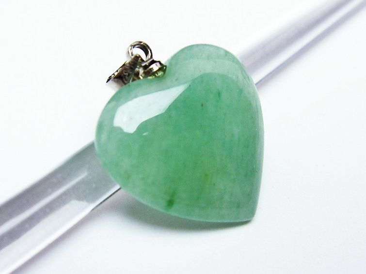 インド翡翠 ハート ペンダント [t328-1556] 2枚目