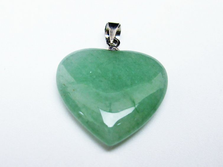 インド翡翠 ハート ペンダント [t328-1556] 3枚目