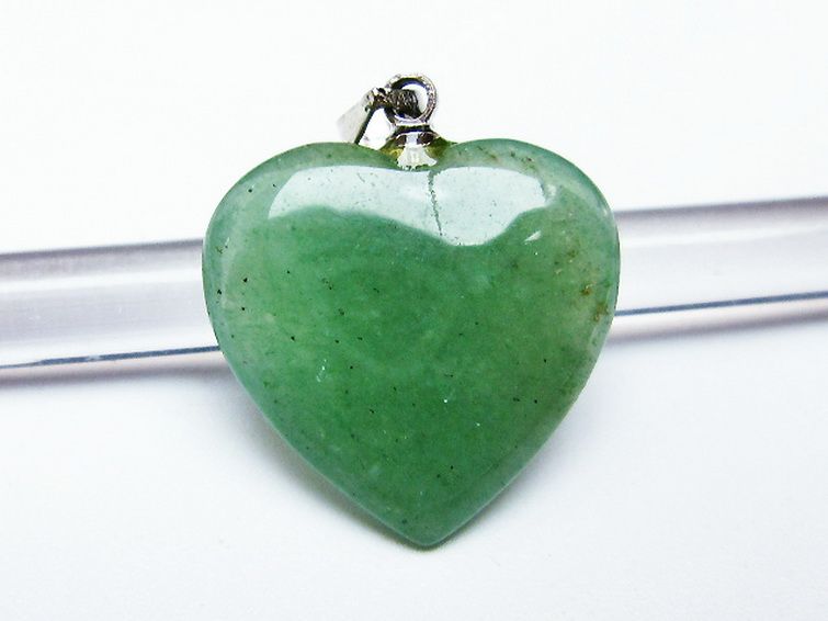 インド翡翠 ハート ペンダント [t328-1573] 1枚目