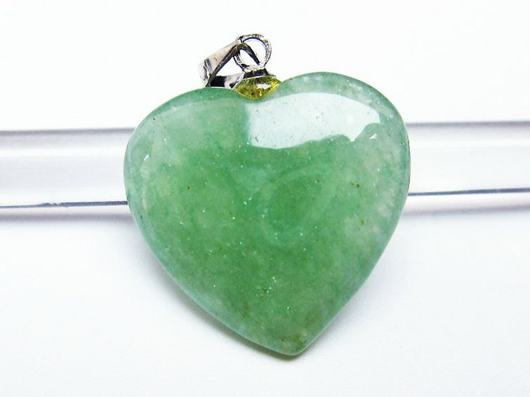 インド翡翠 ハート ペンダント [t328-1577] 1枚目