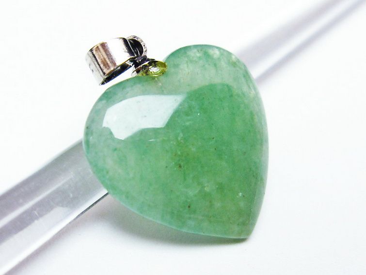 インド翡翠 ハート ペンダント [t328-1577] 2枚目