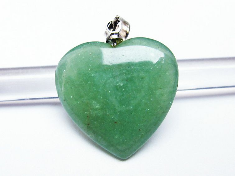 インド翡翠 ハート ペンダント [t328-1584] 1枚目