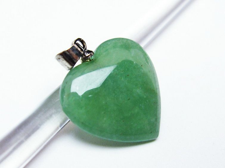 インド翡翠 ハート ペンダント [t328-1584] 2枚目