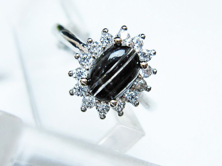 ブラックルチルクォーツ 指輪 (14号)[T343-1276] 2枚目