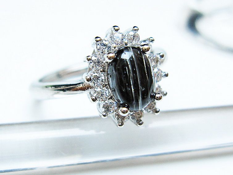 ブラックルチルクォーツ 指輪 (14号)[T343-1276] 3枚目