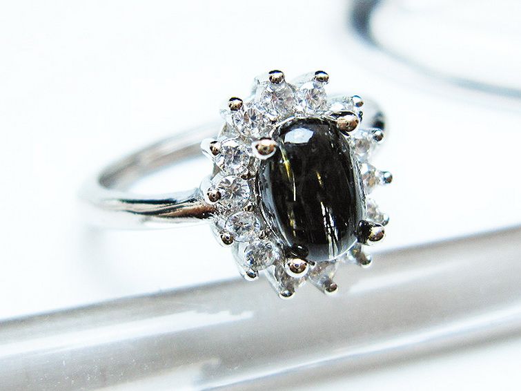 ブラックルチルクォーツ 指輪 (14号)[T343-1284] 3枚目