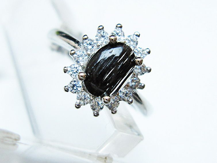 ブラックルチルクォーツ 指輪 (14号)[T343-1289] 2枚目