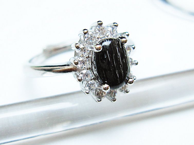 ブラックルチルクォーツ 指輪 (14号)[T343-1289] 3枚目