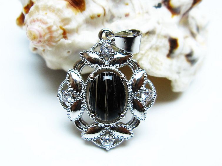 ブラックルチルクォーツ ペンダント [t343-1546] 1枚目