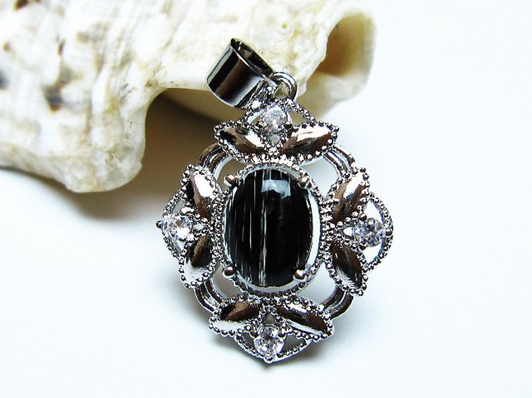 ブラックルチルクォーツ ペンダント [t343-1546] 2枚目