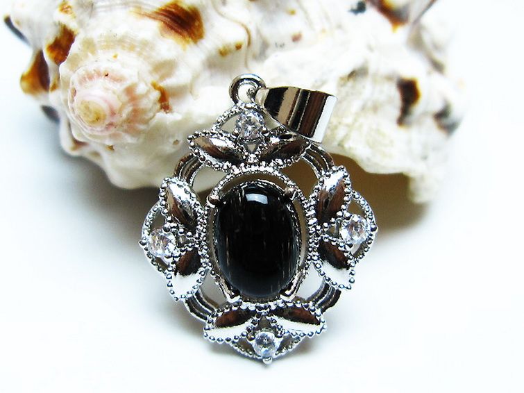 ブラックルチルクォーツ ペンダント [t343-1552] 1枚目