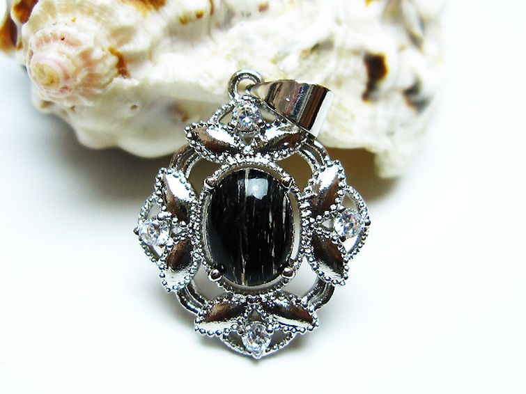 ブラックルチルクォーツ ペンダント [t343-1560] 1枚目