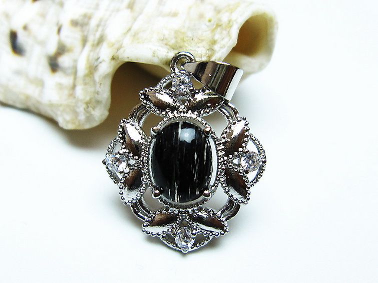 ブラックルチルクォーツ ペンダント [t343-1560] 2枚目