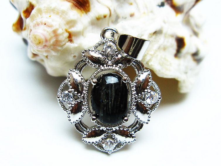 ブラックルチルクォーツ ペンダント [t343-1562] 1枚目