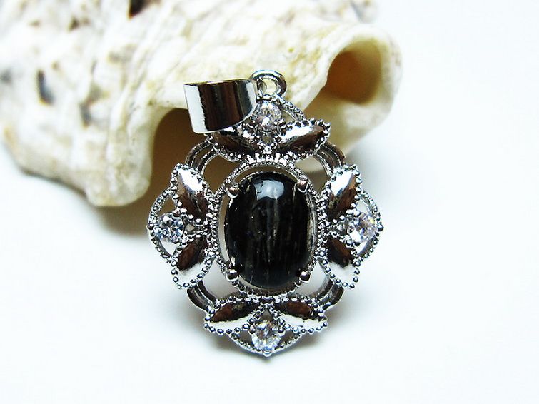 ブラックルチルクォーツ ペンダント [t343-1562] 2枚目