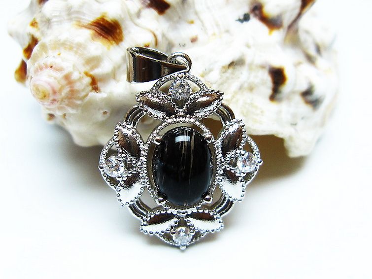 ブラックルチルクォーツ ペンダント [t343-1568] 1枚目