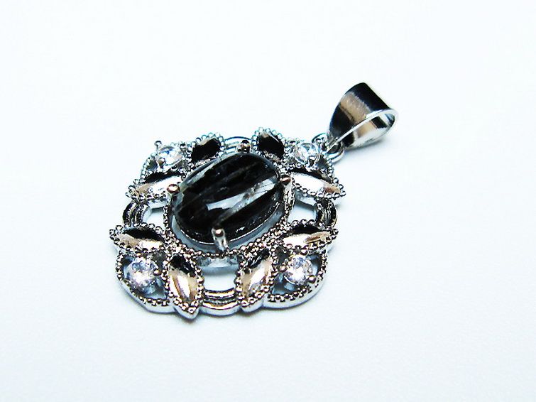 ブラックルチルクォーツ ペンダント [t343-1575] 3枚目