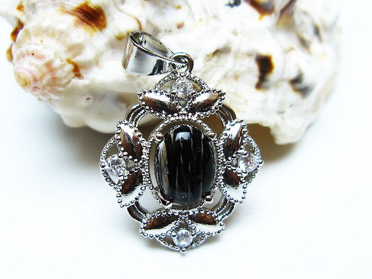 ブラックルチルクォーツ ペンダント [t343-1590] 1枚目