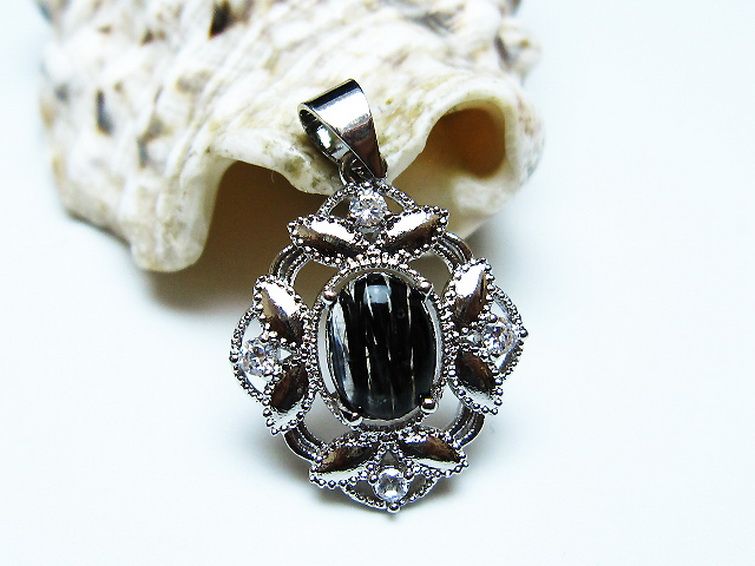 ブラックルチルクォーツ ペンダント [t343-1590] 2枚目