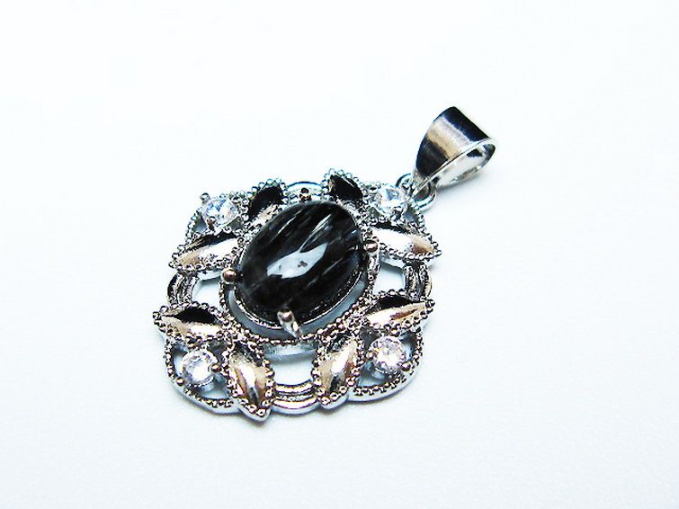 ブラックルチルクォーツ ペンダント [t343-1590] 3枚目