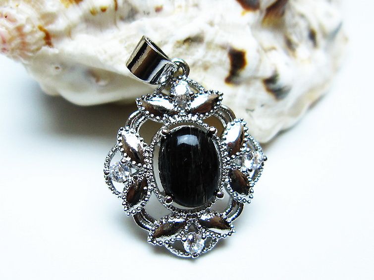 ブラックルチルクォーツ ペンダント [t343-1596] 1枚目