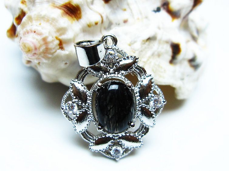 ブラックルチルクォーツ ペンダント [t343-1608] 1枚目