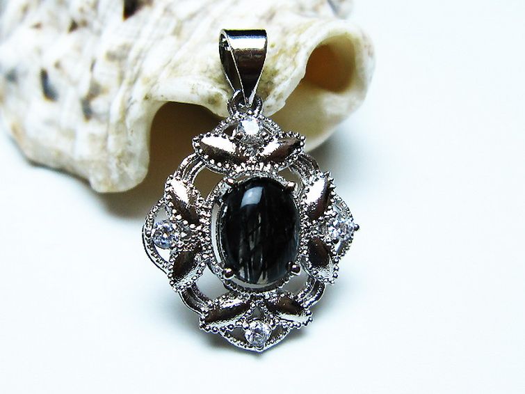 ブラックルチルクォーツ ペンダント [t343-1608] 2枚目