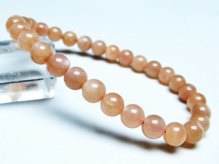 オレンジムーンストーン ブレスレット 6mm [t347-5602] 1枚目