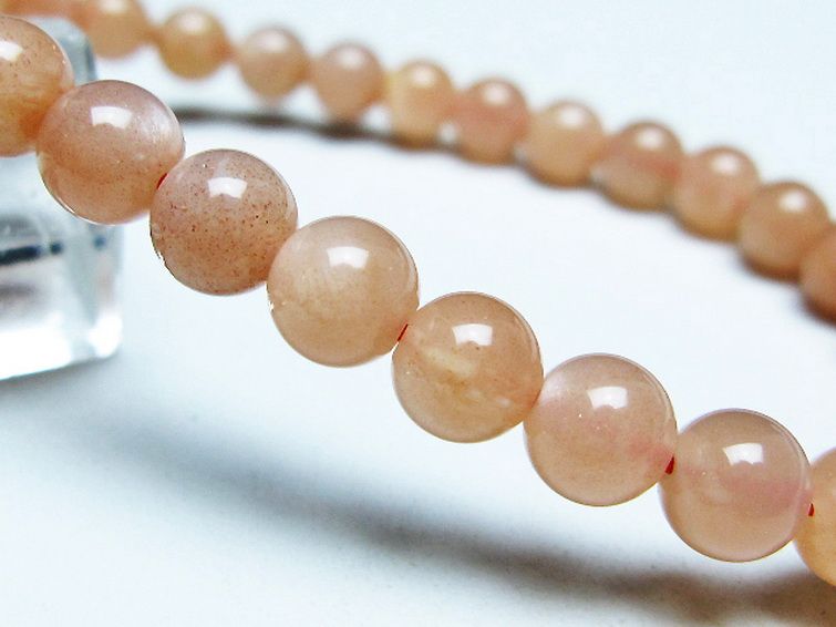 オレンジムーンストーン ブレスレット 6mm [t347-5602] 3枚目