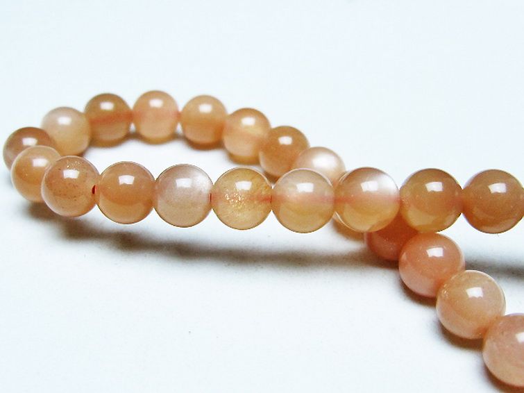 オレンジムーンストーン ブレスレット 6mm [t347-5620] 2枚目