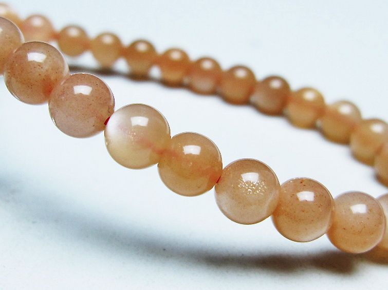 オレンジムーンストーン ブレスレット 6mm [t347-5620] 3枚目