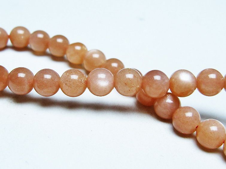 オレンジムーンストーン ブレスレット 6mm [t347-5623] 2枚目