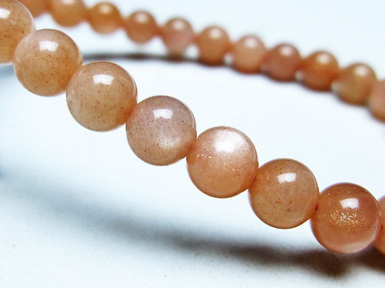 オレンジムーンストーン ブレスレット 6mm [t347-5623] 3枚目