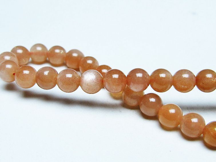 オレンジムーンストーン ブレスレット 6mm [t347-5627] 2枚目