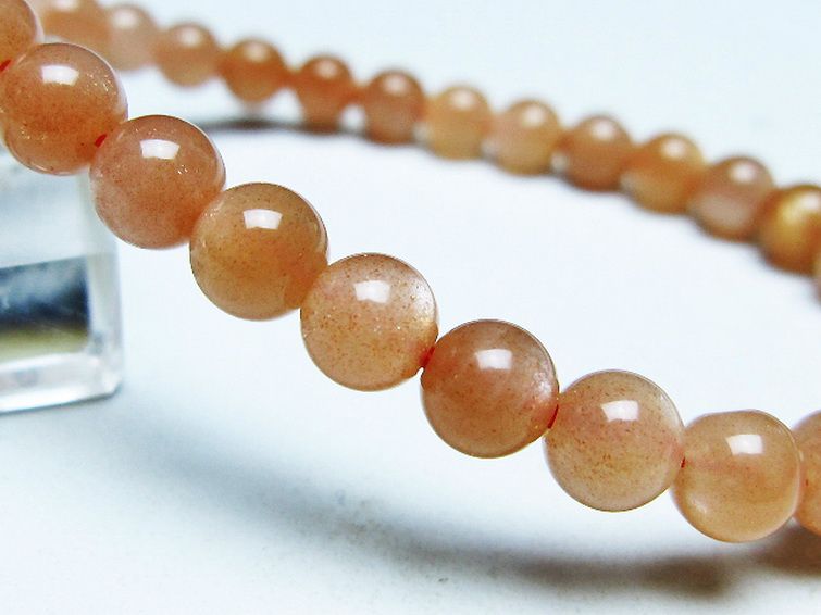 オレンジムーンストーン ブレスレット 6mm [t347-5627] 3枚目