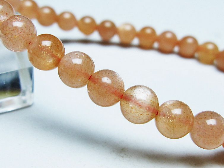 オレンジムーンストーン ブレスレット 6mm [t347-5640] 3枚目