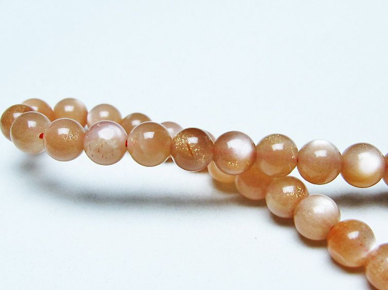 オレンジムーンストーン ブレスレット 6mm [t347-5645] 2枚目