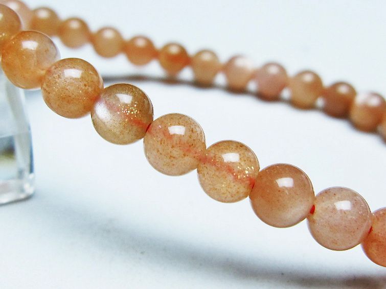 オレンジムーンストーン ブレスレット 6mm [t347-5645] 3枚目