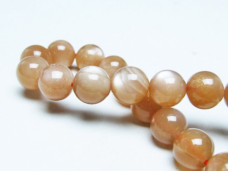 オレンジムーンストーン ブレスレット 10mm [T347-5649] 2枚目