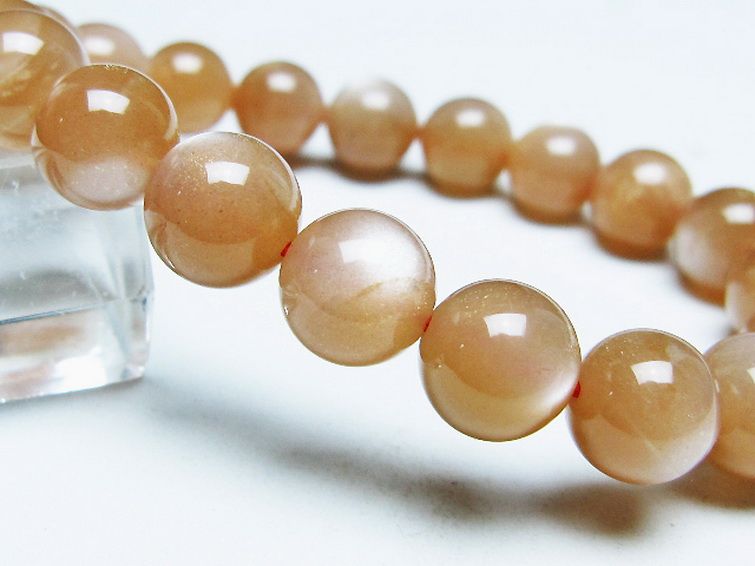 オレンジムーンストーン ブレスレット 10mm [T347-5649] 3枚目