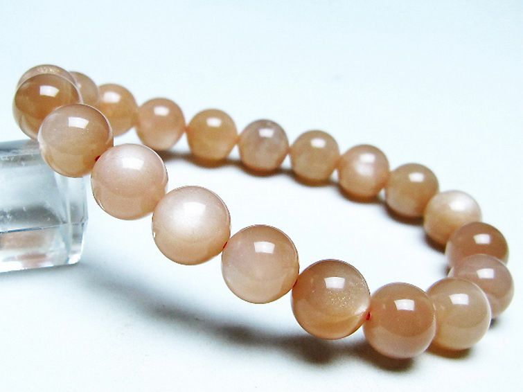 オレンジムーンストーン ブレスレット 10mm [T347-5653] 1枚目