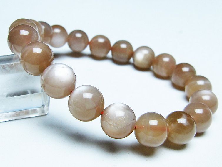 オレンジムーンストーン ブレスレット 10mm [T347-5661] 1枚目