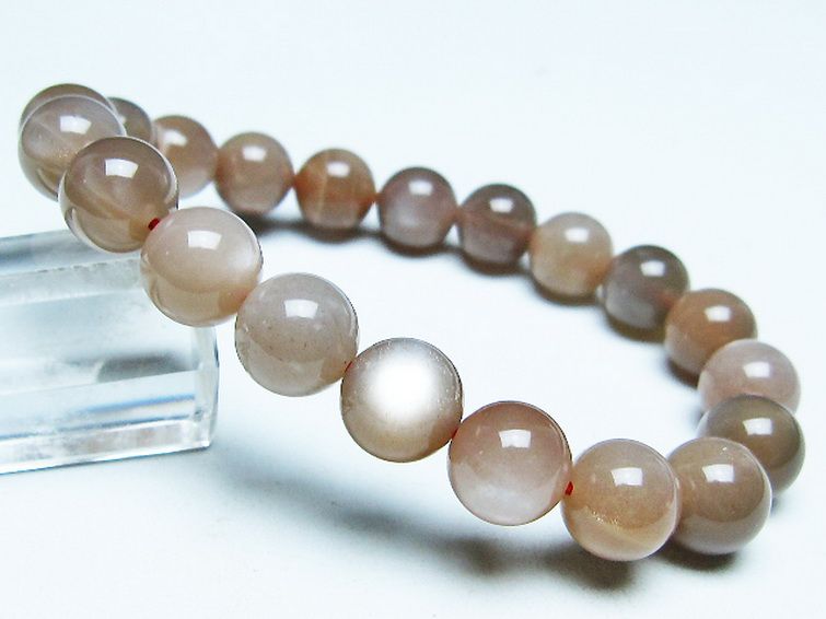 オレンジムーンストーン ブレスレット 10mm [T347-5666] 1枚目