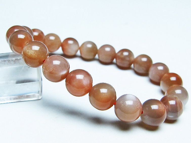 オレンジムーンストーン ブレスレット 10mm [T347-5668] 1枚目