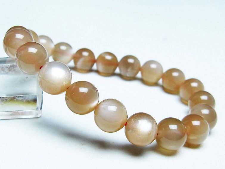 オレンジムーンストーン ブレスレット 10mm [T347-5670] 1枚目