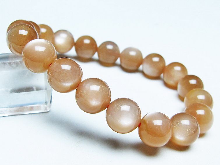 オレンジムーンストーン ブレスレット 11mm [T347-5674] 1枚目