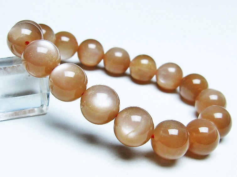 オレンジムーンストーン ブレスレット 12mm [T347-5675] 1枚目