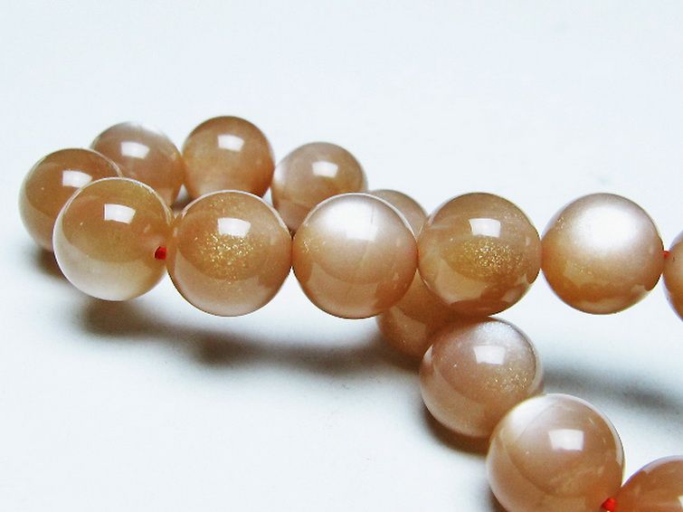 オレンジムーンストーン ブレスレット 12mm [T347-5675] 2枚目
