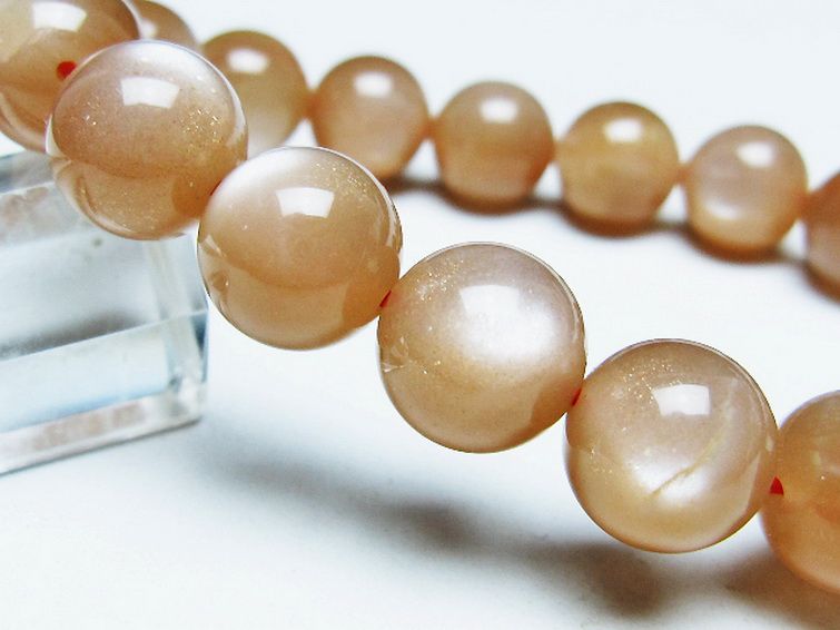 オレンジムーンストーン ブレスレット 12mm [T347-5675] 3枚目
