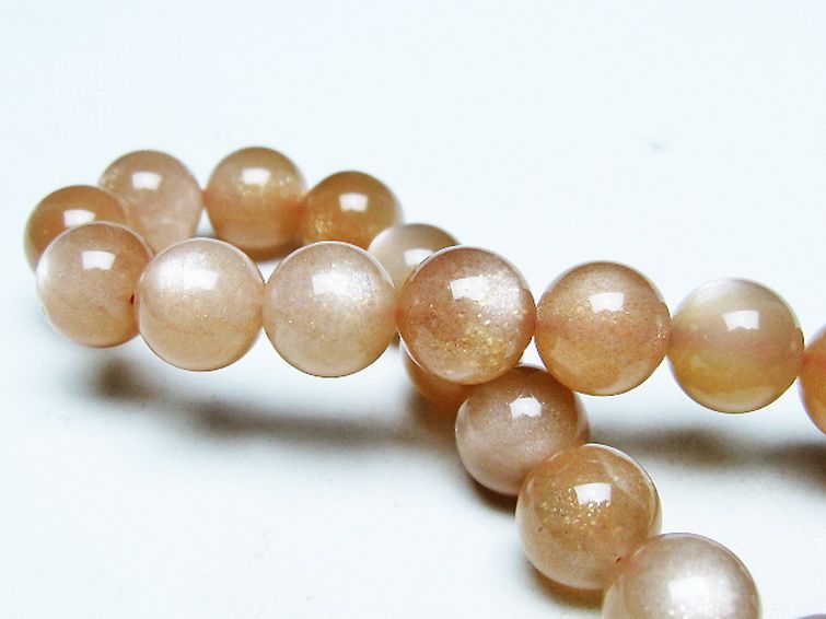 オレンジムーンストーン ブレスレット 10mm [T347-5691] 2枚目